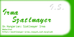 irma szatlmayer business card